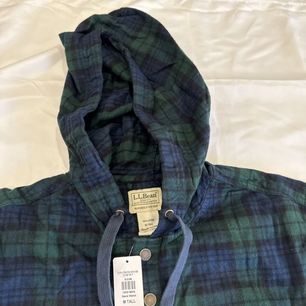 L.L. Bean Scotch Plaid Traditional Fit Flannel  Unisex M Blue/Green Pullover